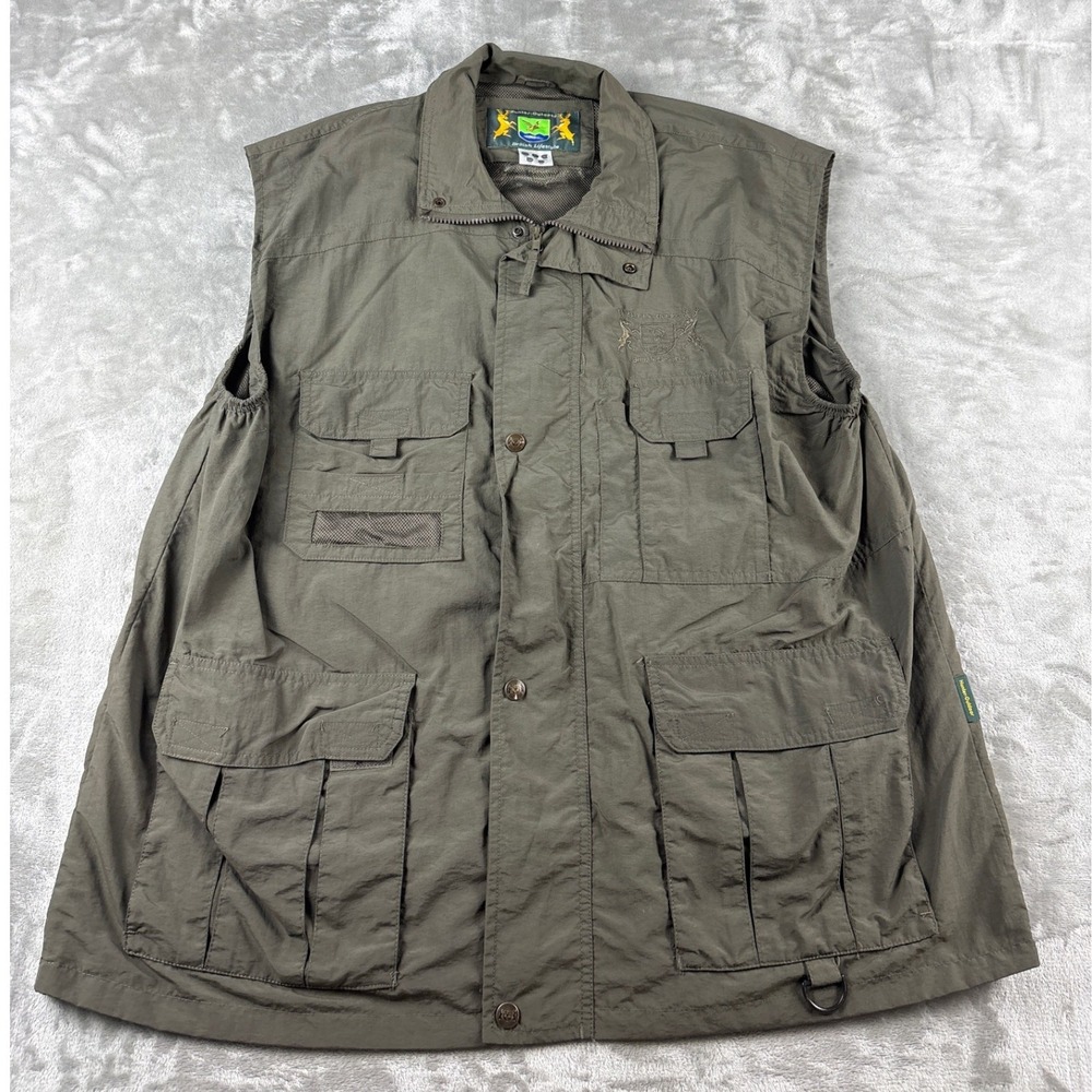Hunter-Outdoor Vest Mens 3XL British Lifestyle Olive Drab Multi-Pocket EUC